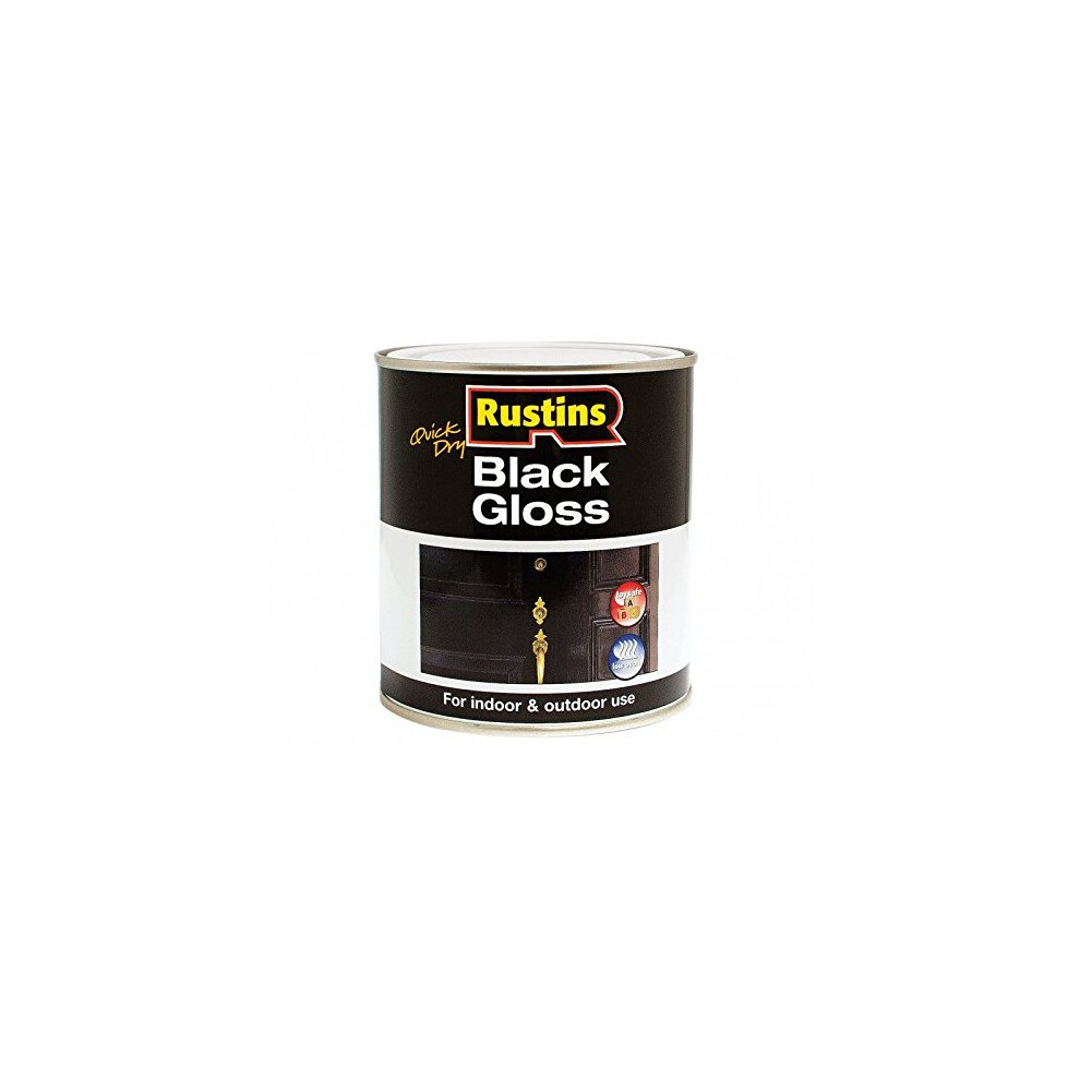 Rustins BLAG250 QD 250 ml"Black Gloss" Paint - Black