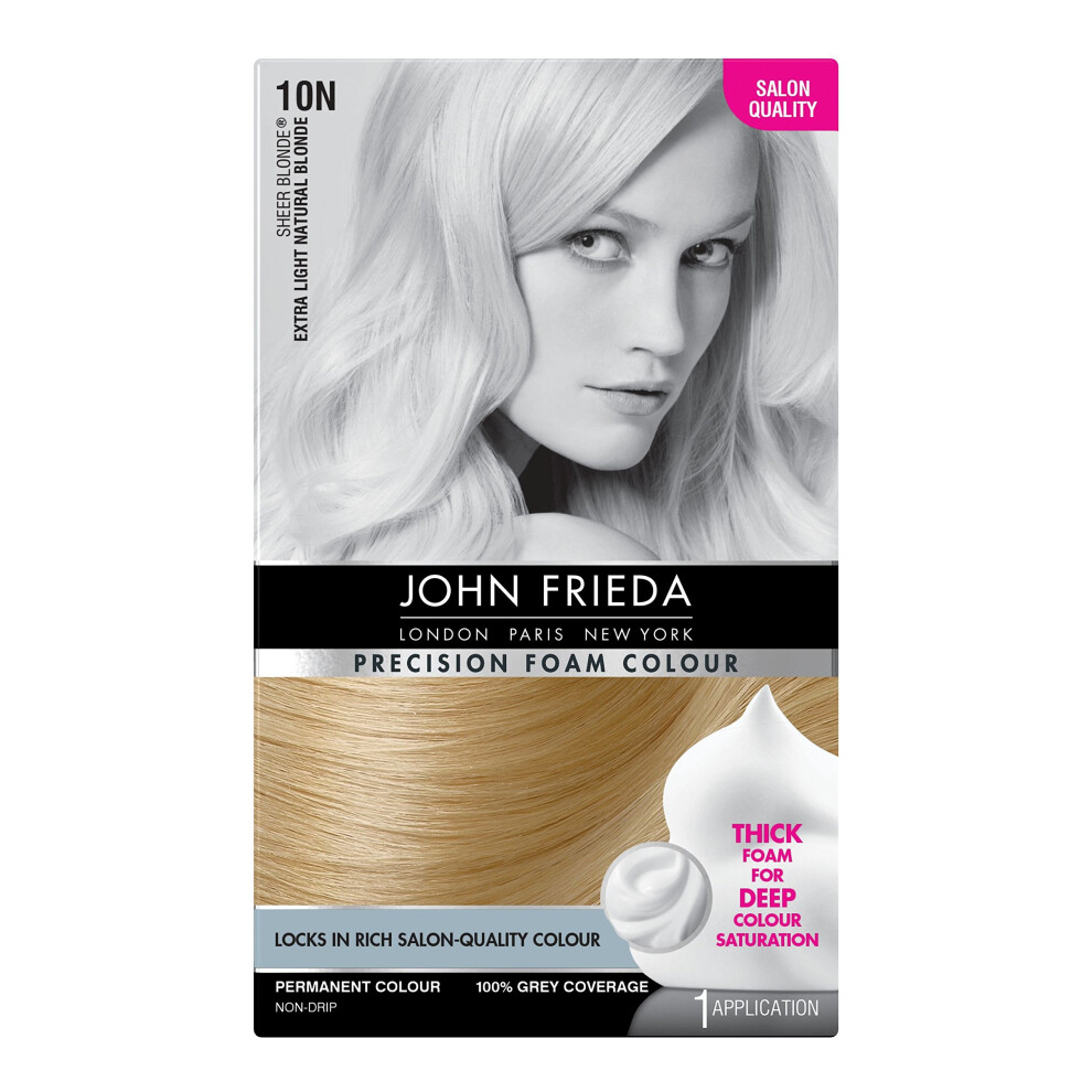 John Frieda Precision Foam Colour Hair Dye, Number 10N, Extra Light Natural Blonde