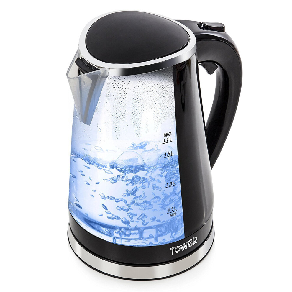 Tower T10012 Colour Changing LED Jug Kettle, 2200 W, 1.7 Litre, Black-image-OPC-PP9WNC-NEW