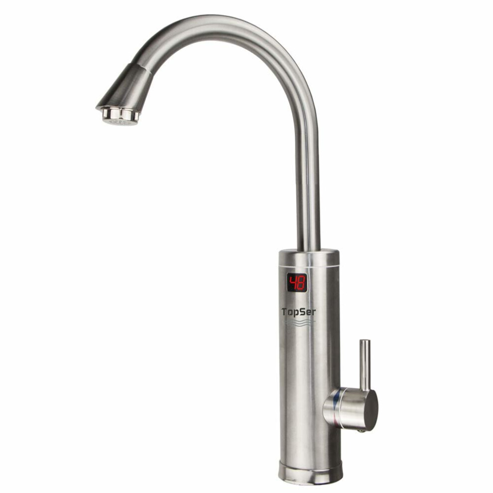 Electric Water Taps,TopSer Pro 220V Tankless Electric Heater Kitchen Taps,360 Degree Rotate Cold and Hot Water Tap with Lcd Display for...