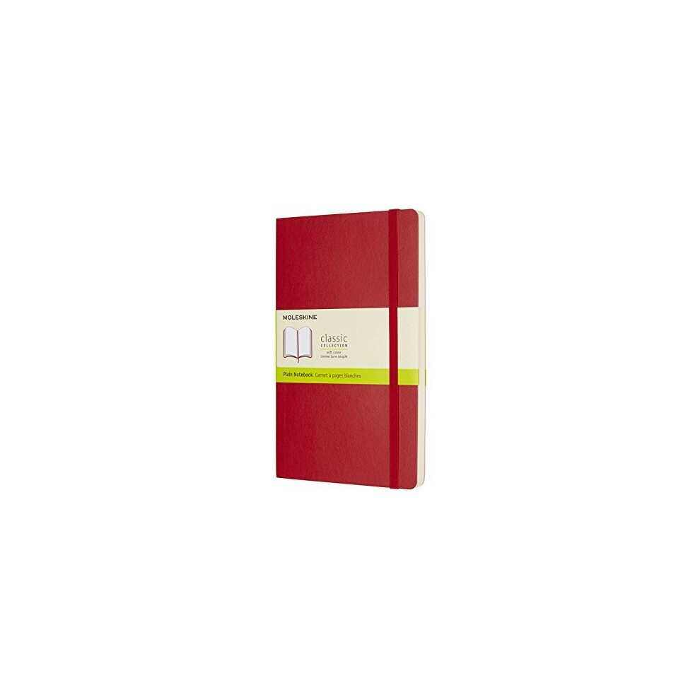 Moleskine Red Scarlet Plain Notebook Soft Large