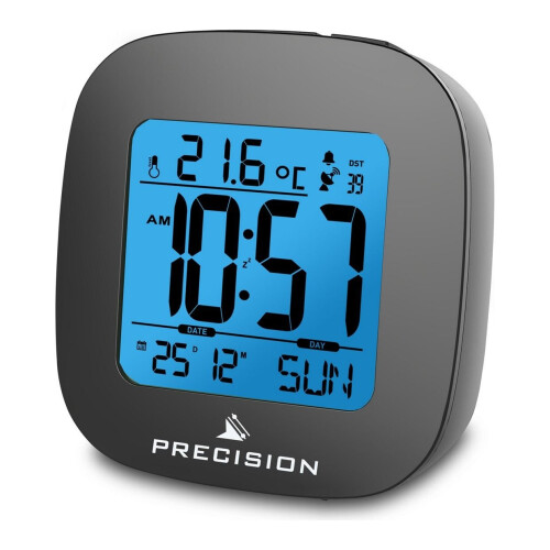 Precision Training Precision Radio Controlled LCD Backlit Alarm Date Temperature Clock.