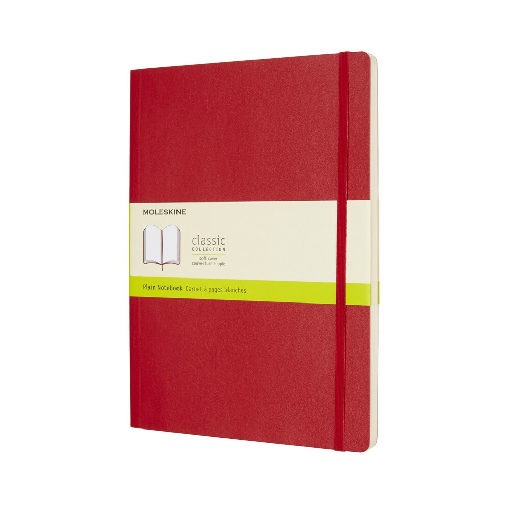 Moleskine Red Scarlet Plain Notebook Soft Extra Large