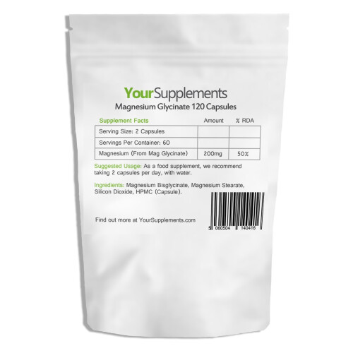 Your Supplements - Magnesium Glycinate - Pack Of 120 Capsules 1