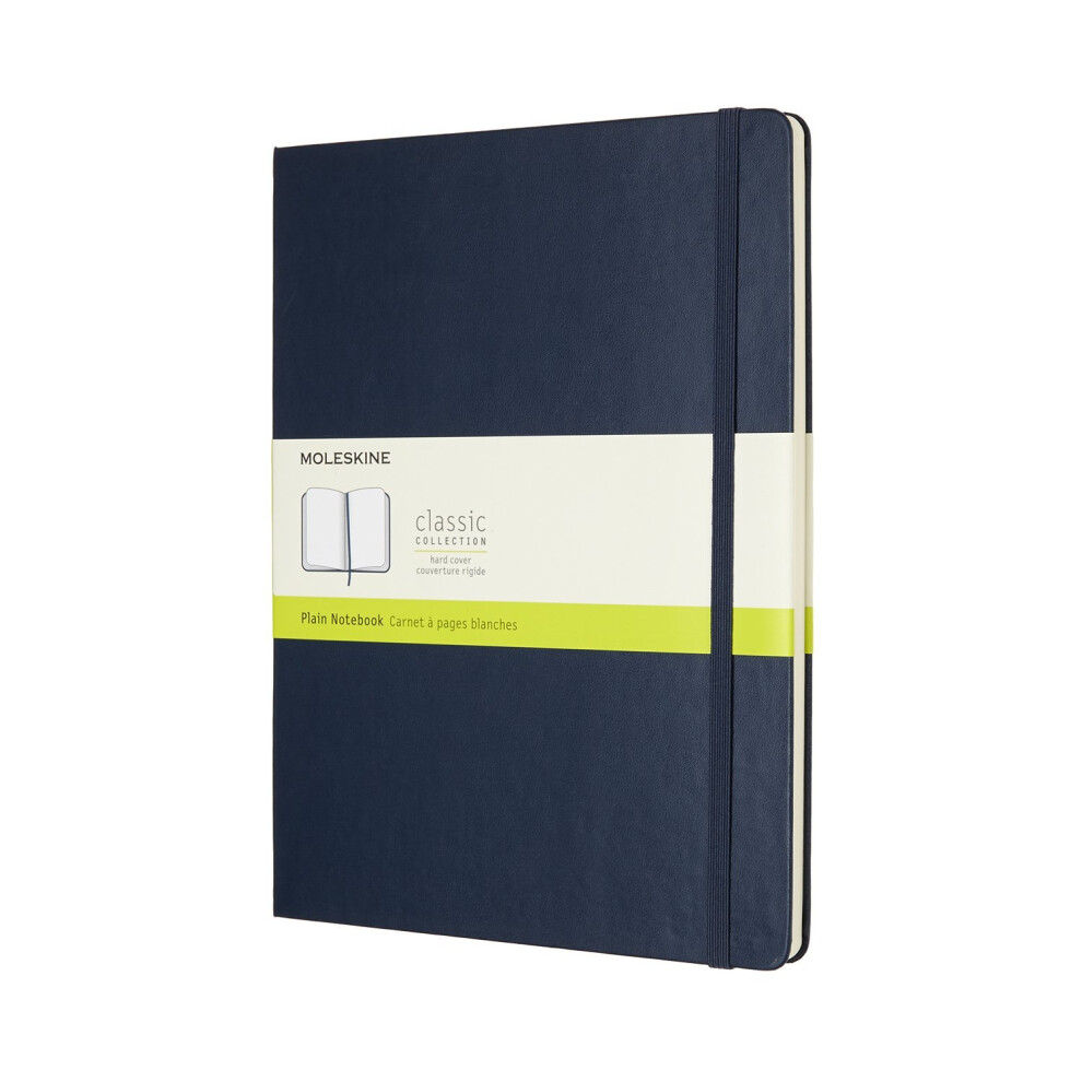 Moleskine Blue Sapphire Plain Notebook Hard Extra Large