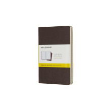 Moleskine Coffee Brown Pocket Squared Cahier Journal (Set of 3)