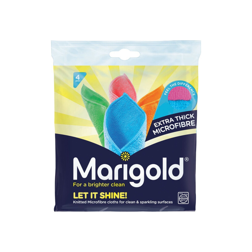 Marigold Let it Shine Extra Thick Microfibre Cloths, Multicolour - 5 Packs of 4 Cloths (C-150446)