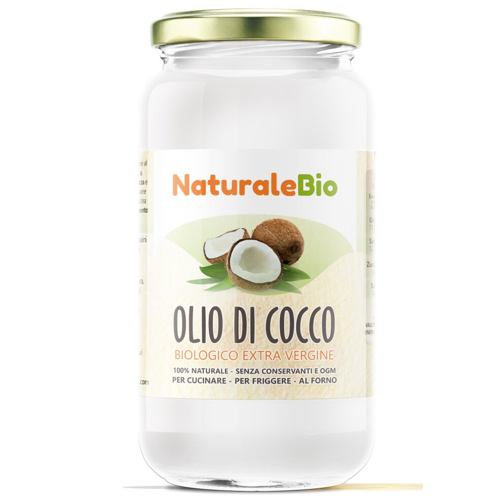 Organic Extra Virgin Coconut Oil 1 Litre | Raw Cold Pressed - Pure and 100% Organic | Ideal on Hair, Skin and for Cooking | Native Unrefined...