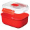 Sistema Sistema Microwave Rectangular Container, 525 ml - Red/Clear 3