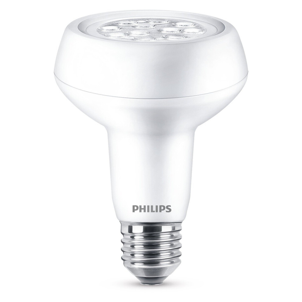 Philips LED Lustre E27 Edison Screw R80 Reflector Light Bulb, 3.7 W (60 W) - Warm White