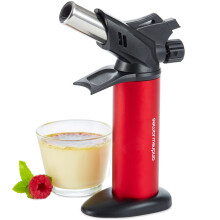 Andrew James Kitchen Blow Torch for Cooking & DIY - Piezo Ignition, Adjustable 1300C Flame, Refillable Butane, Safe Stand & Lock, AJ001261