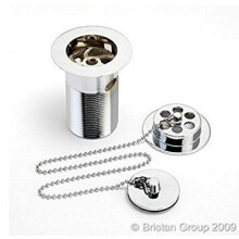 Bristan Luxury Bath Waste with Brass Plug Chrome - Bliss White