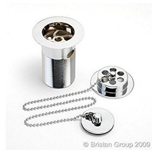 Bristan Bristan Luxury Bath Waste with Brass Plug Chrome - Bliss White