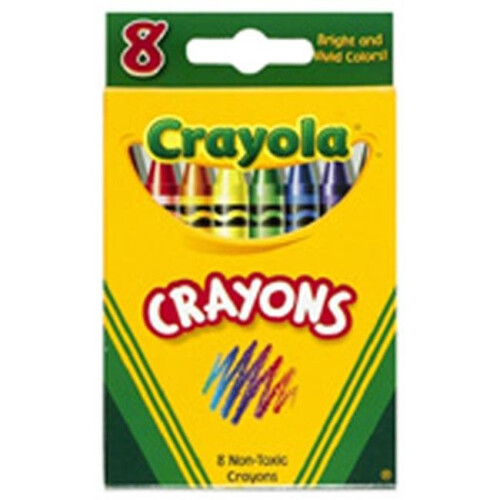 Crayola CRAYOLA LLC FORMERLY BINNEY & SMITH BIN3008 CRAYOLA CRAYONS 8 COLOR