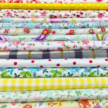 flic-flac Cotton Craft Fabric Bundle Squares Patchwork Lint DIY Sewing Scrapbooking Quilting Dot Pattern Artcraft (25pcs, 8 x 8 inches)