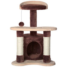 dibea Cat Tree Activity Centre Sisal Climbing Toy, 65 cm, Brown/Beige