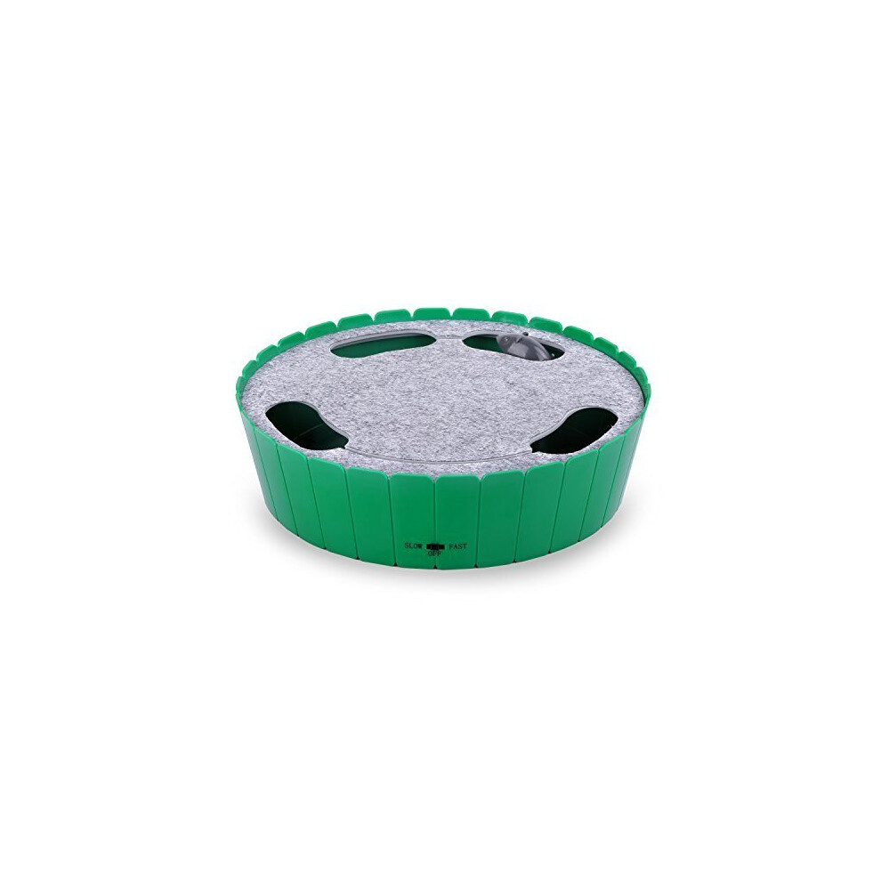 Pawaboo Pet Teasing Toy, Hide and Seek Electronic Mouse Hunt Interactive Cat Toy, GREEN