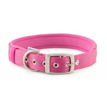 Ancol Heritage Nylon Padded Dog Collar, Medium, Raspberry