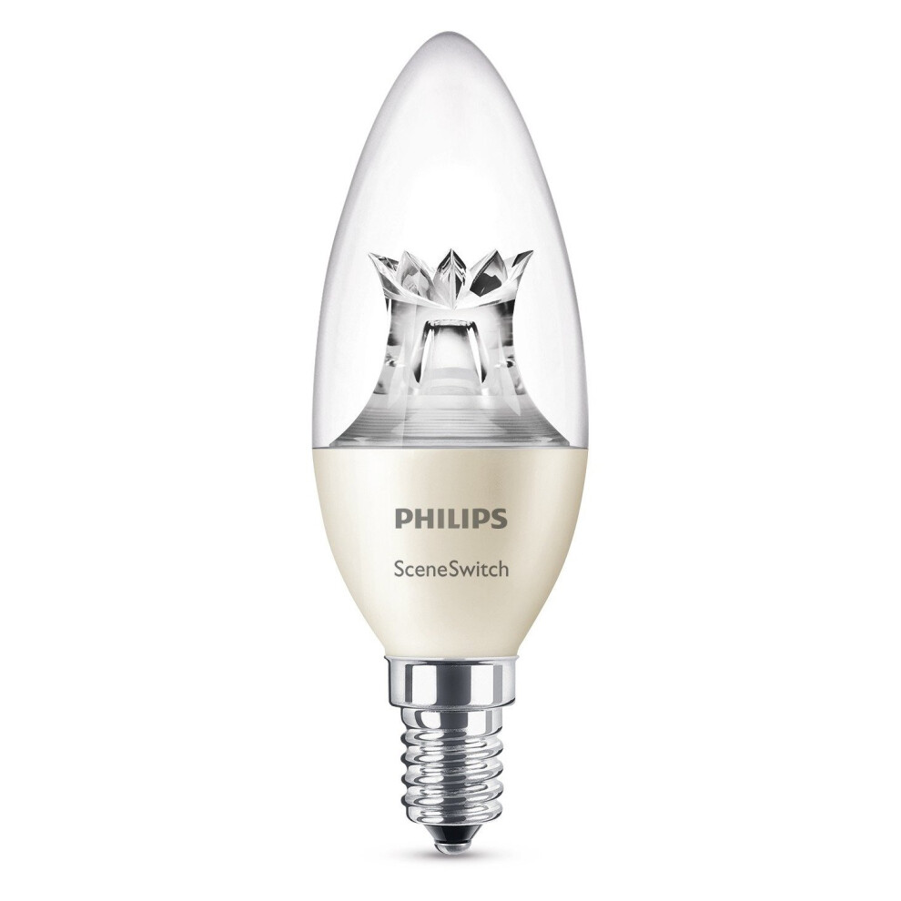 Philips Scene Switch LED E14 Small Edison Screw Candle Light Bulb, 3 Step Dimming, Natural Light, Cosy Light, 5.5 W (40 W) - Warm White - Image 3