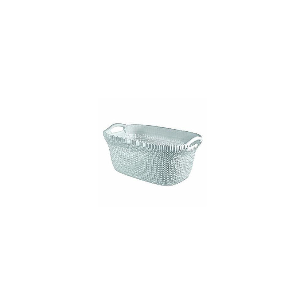 Curver Knit Laundry Storage Basket, Misty Blue, 40 Litre