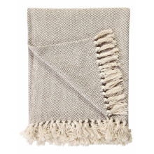 EHC 220 x 250 cms Natural Cotton Herringbone Sofa Arm Chair Bedspread Settee Throw, King