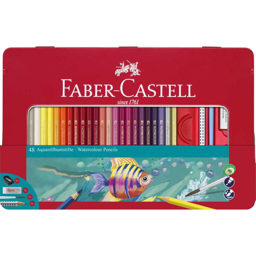 Faber-Castell 48 Watercolour Pencils with Accessories