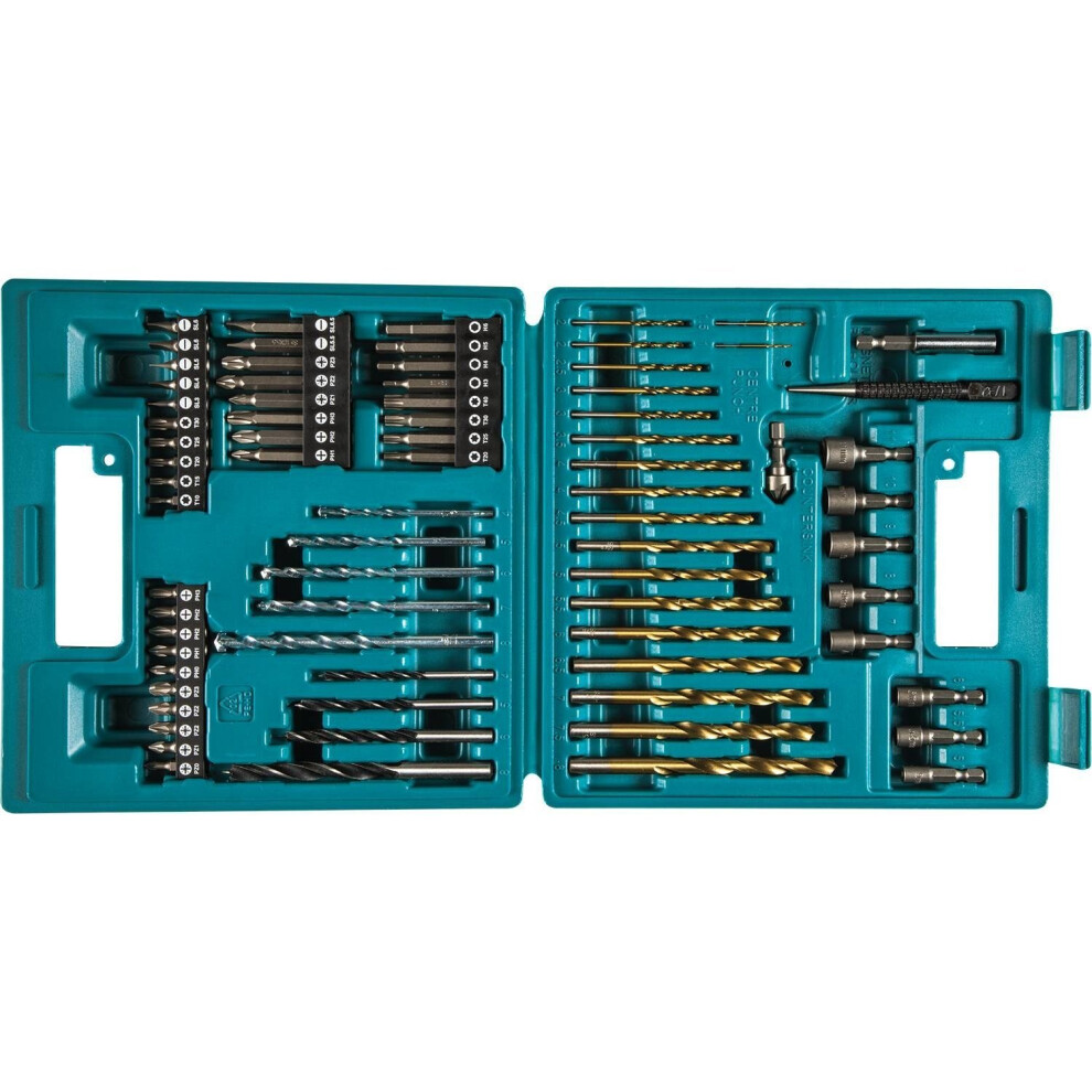 Makita B-49373 Drill and Screw Bit, 18 V, Blue, Set of 75 Pieces