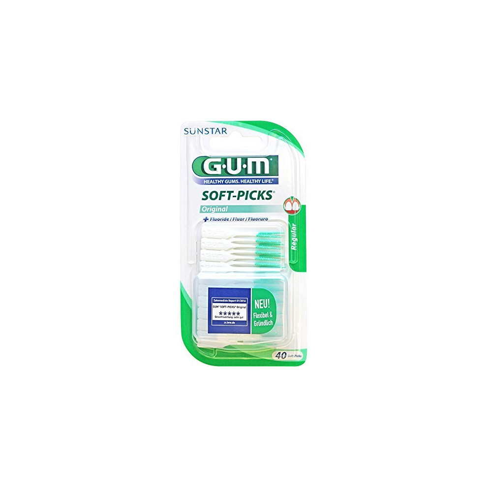 Gum Dental Soft Picks Original Interdental Brushes (Pack Of 40) Pack Of 3ÃÂ (3X Pack Of 40)