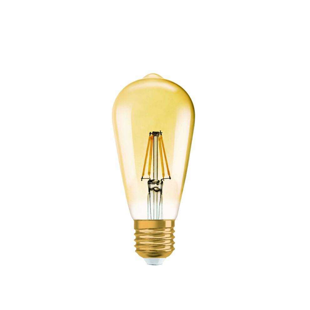 Osram Vintage 1906 LED, Retro Design, in Filament Style, Edison Bulb shape: E27, Clear, Warm White, 4 W, Pack of 1