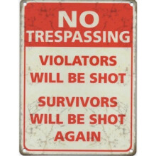 No Trespassing Nostalgic Vintage Retro Advertising Enamel Metal Tin Sign Wall Plaques 200mm x 150mm by Original Metal Sign Co