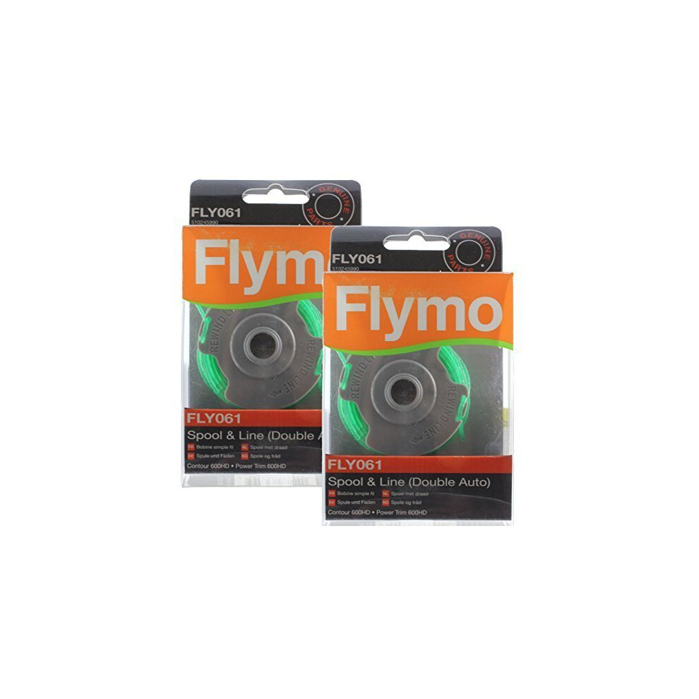 Genuine FLYMO Power Trim 600HD Strimmer 2.0mm Double Auto Spool & Line (Pack of 2, FLY061) by Flymo