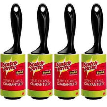 Scotch-Brite 4-Pack Lint Rollers, 3-Meter Rolls, Removes Hair and Fluff on Furniture and Cars, 56-Layer Adhesive, C-9369702