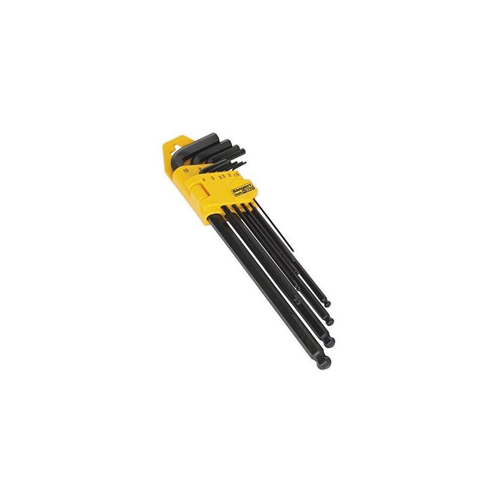 Siegen S01094 9pc Extra-Long Ball-End Hex Key Set - Metric
