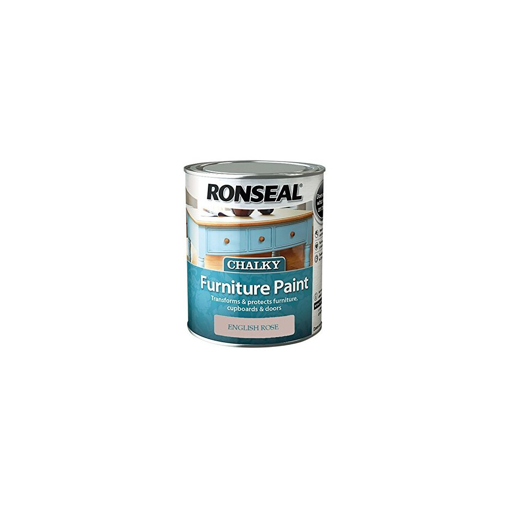 Ronseal RSLCFPER750 750 ml Chalky Furniture Paint - English Rose
