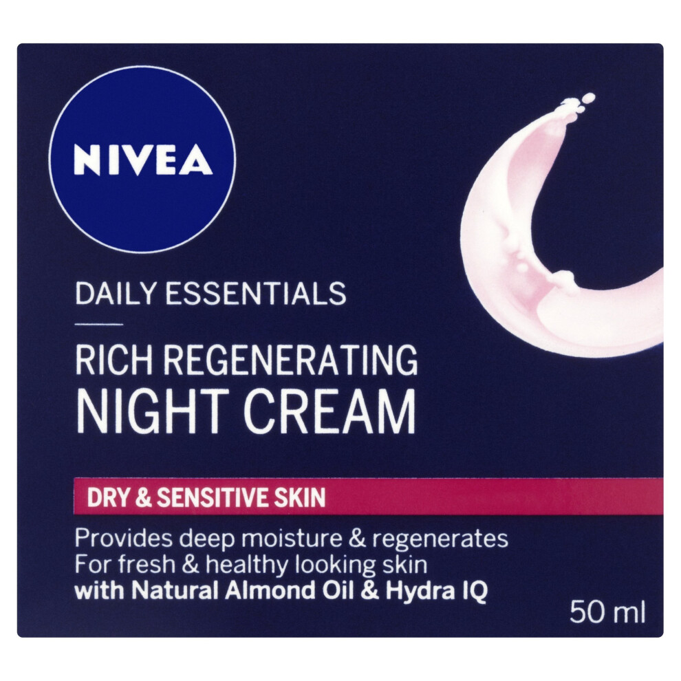 Nivea Daily Essentials Rich Regenerating Night Cream Dry and Sensitive Skin, 50 ml