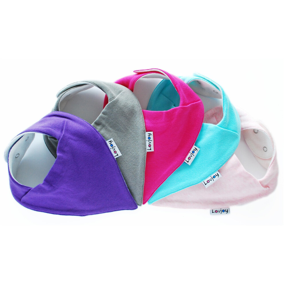 Lovjoy Bandana Dribble Bibs, Super Absorbent & Soft For Teething Babies Fits Newborn To 3 Years, Adjustable Snaps, Best Baby Gift. 5 Pack...