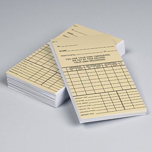 Time Clock Cards [Pack of 1000] - W85xH140mm