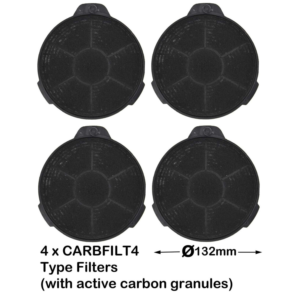 SPARES2GO Carbon Charcoal Vent Filter for Cooke & Lewis Extractor Cooker Hood (Pack of 4)