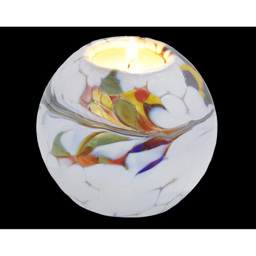 Friendship Mini Globe Tea Light in a White Colour 2
