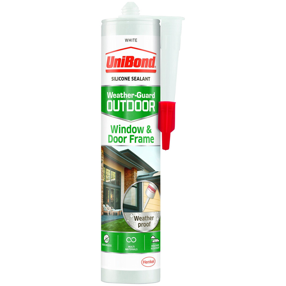 UniBond 2078170 Outdoor Window and Door Frame Sealant Cartridge - White