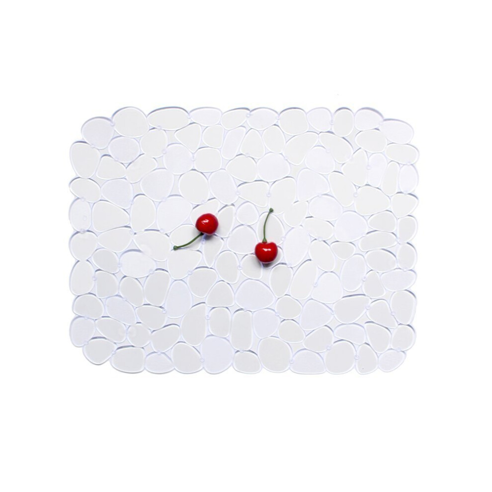 Top-Spring Kitchen Sink Protector Mat Pebble Drainer Mat 30*40cm (Clear)