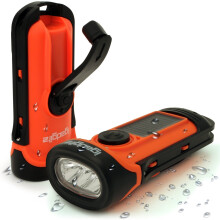 iGadgitz Xtra 5m Waterproof Eco Rechargeable Solar & Hand Crank LED Torch Flashlight with 5 Year Warranty