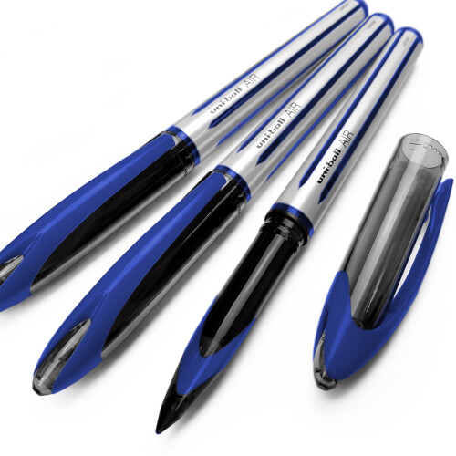 Uni-Ball Uni-Ball AIR - 0.7mm Medium Rollerball - 3 Pack - Blue - UBA-188-L