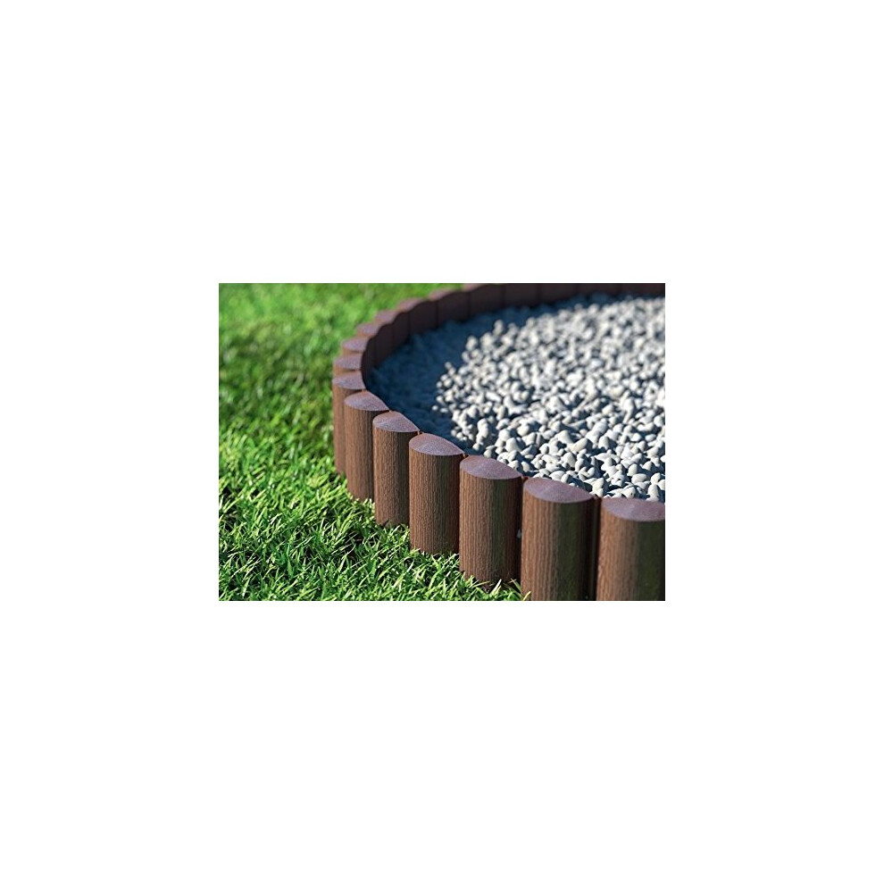 Cellfast Lawn Edging Palisade, Brown, 5901828858512Â 8Â pieces 2.4 x 0.3Â m