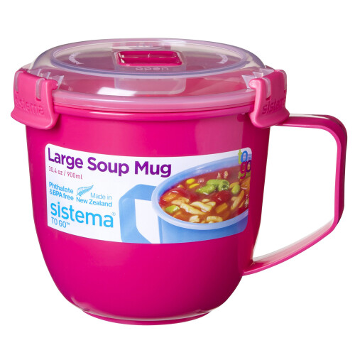 Sistema Sistema Large Microwave Soup Mug, 900 ml - Assorted Colours 1
