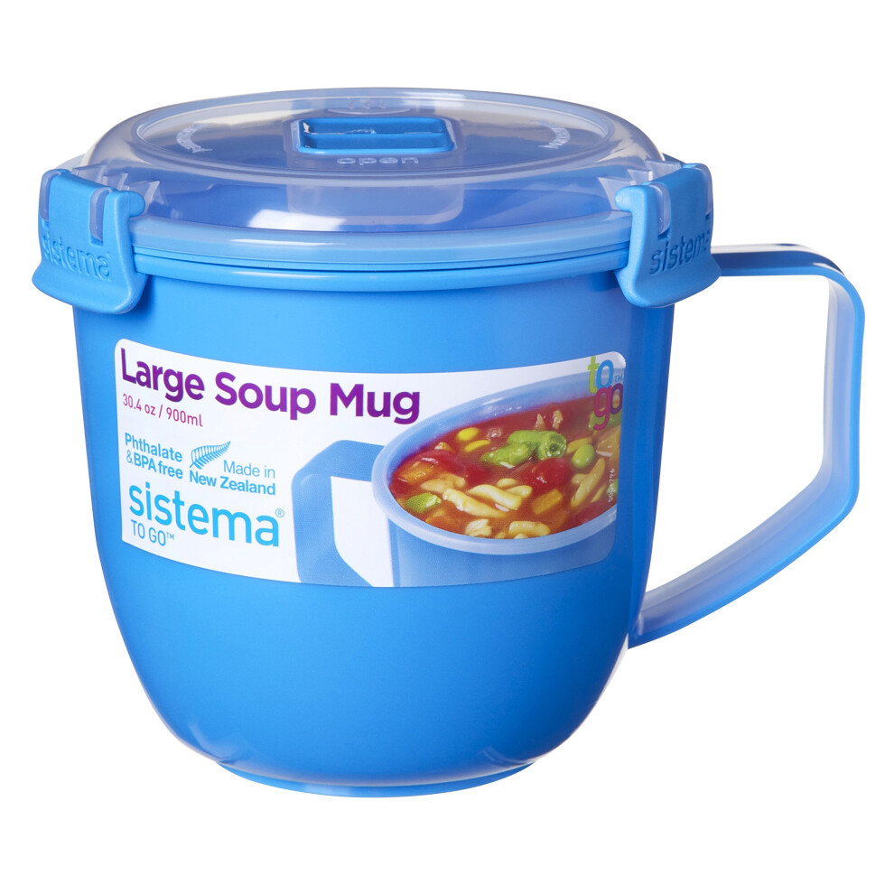 Sistema Large Microwave Soup Mug, 900 ml - Assorted Colours