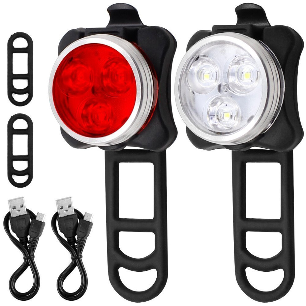 Ascher Rechargeable LED Bike Lights Set - Headlight Taillight Combinations LED Bicycle Light Set (650mah Lithium Battery, 4 Light Mode Options, 2...