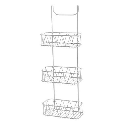 New 3 Tier White Over Shower Screen Caddy Hanging Bathroom Organiser Shower Rack Storage Tidy