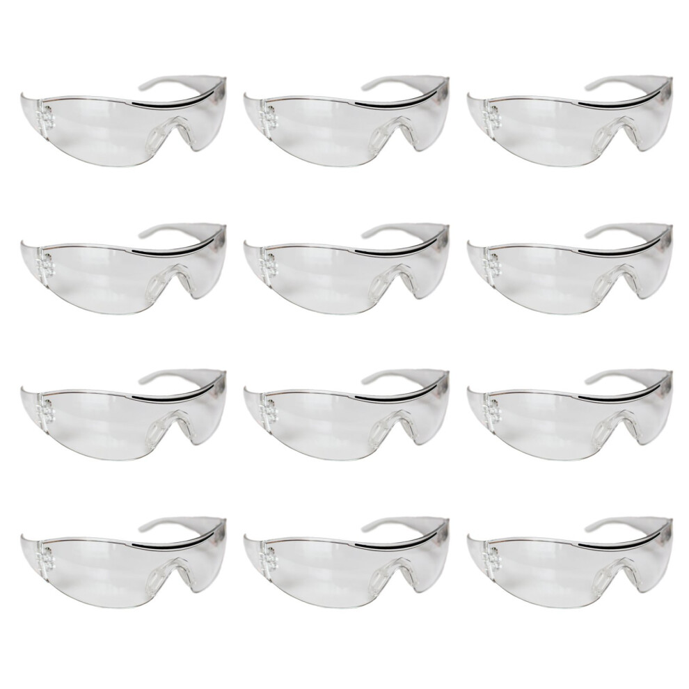 Kurtzy 12 Pcs Safety Glasses Pack Of Clear Safety Goggles - Protective Glasses Eyewear Eyeglasses For Eye Protection With Clear Plastic Lenses-... 5060392487112