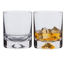 Dartington Dimple Old Fashioned Tumbler, Clear, Pack of 2
